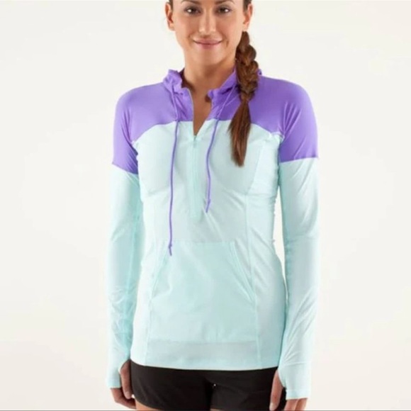 Lululemon Athletica Purple and Light Blue Hoodie - Picture 1 of 13